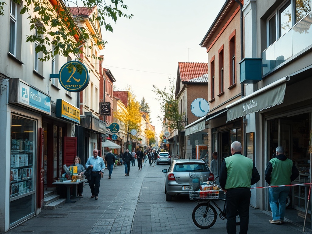 Mapka Brodnicy z zaznaczonymi ikonami projektów Funduszy Europejskich, symbolizującymi rozwój miasta.