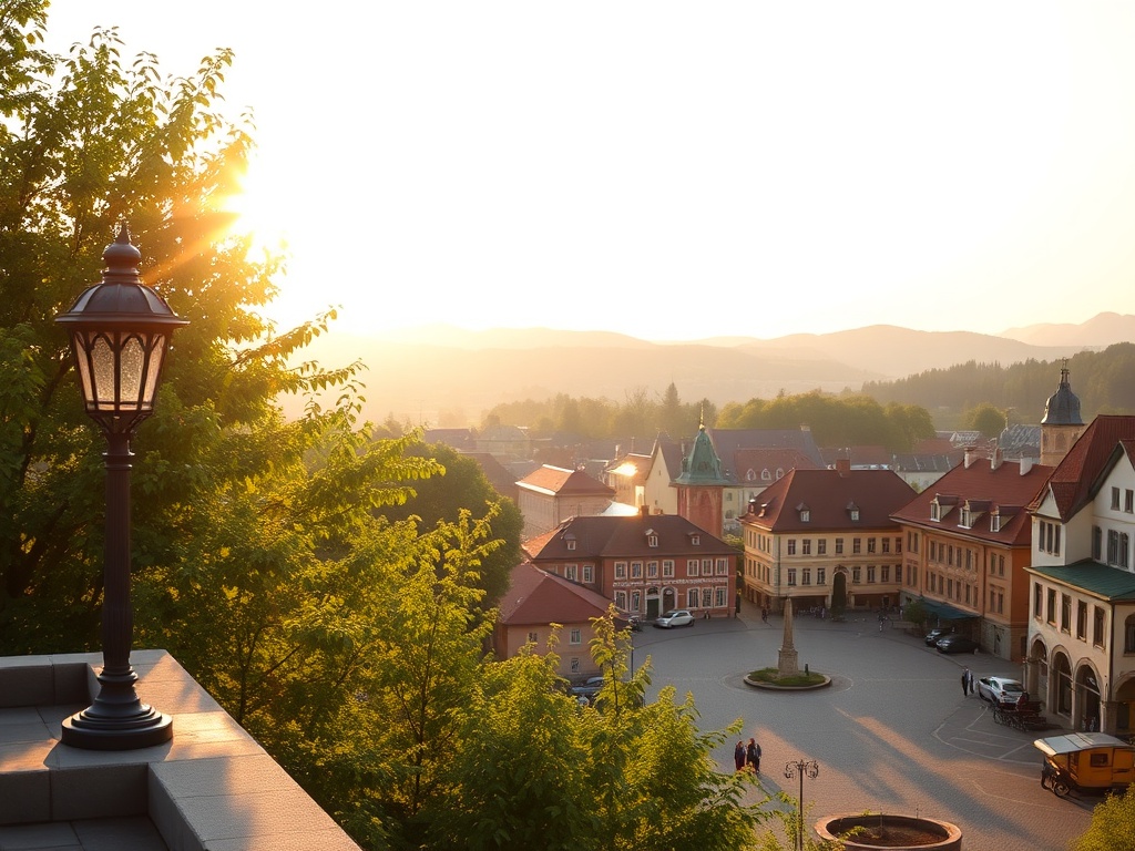 Widok na Brodnicki Zamek i jezioro podczas wiosennego dnia